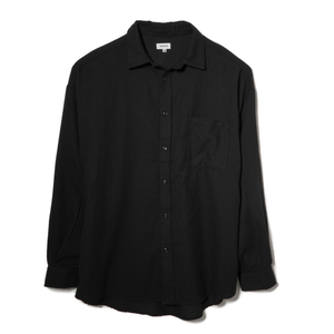 【新品】ネルシャツ 無地 ルーズフィット■XL（LL）サイズ / BLACK■ブラック黒 ビッグシルエット フランネル ソリッドカラー ネル81300