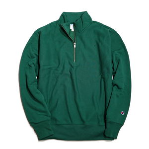 【新品本物 USA購入】Champion チャンピオン■ Zip Mock Neck ■ グリーン / XL ■ジップ モックネック スウェット リバースウィーブ