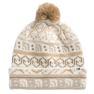 【新品本物 USA購入】THE NORTH FACE ノースフェイス■ FAIR ISLE BEANIE ■ Gホワイト ■ニットキャップ ロゴビーニー 海外限定