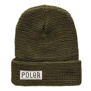 【新品本物 USA購入】POLeR ポーラー■ WORKERMAN BEANIE ■ オリーブ ■ワークマン ビーニー ニットキャップ アウトドア ロゴ