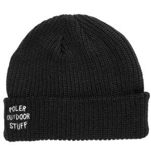 【新品本物 USA購入】POLeR ポーラー■ FANCYMAN BEANIE ■ ブラック ■ニットキャップ ビーニー アウトドア 帽子ロゴ ワンポイント