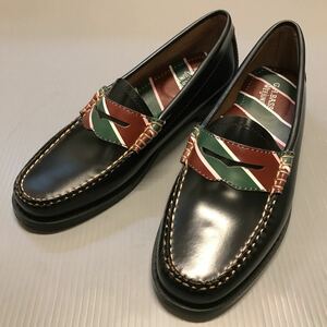 未使用！ レディース G.H.BASS Weejuns ジーエイチバス LARSON ローファー BLACK W/WINE レザーソール サイズ6(23,5cm相当) レア！