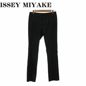 ☆美品☆ ISSEY MIYAKE イッセイミヤケ パンツ スラックス シンプル レディース ブラック 1 日本製 901-780 送料無料