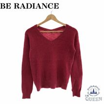 BE RADIANCE ビーラディエンス セーターニット 長袖 レディース レッド F アンゴラ混 901-252 送料無料_画像1