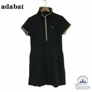 ☆美品☆ adabat アダバットチュニック ワンピース ゴルフ ウェア 半袖 レディース ブラック 38 901-318 送料無料