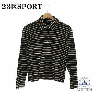 23区SPORT ニジュウサンクスポーツ ポロシャツ トップス 長袖 レディース ボーダー 1 日本製 901-568 送料無料