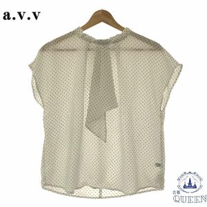 * превосходный товар * a.v.va-veve tops рубашка блуза короткий рукав модный женский точка L 901-1925 бесплатная доставка 