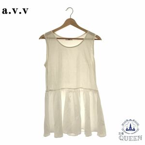 * beautiful goods * a.v.va-veve tops tunic sleeveless no sleeve stylish lady's white L 901-1818 free shipping 