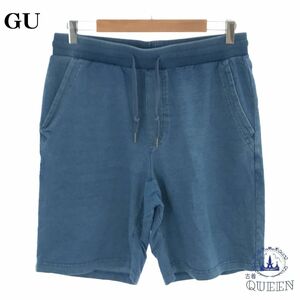 ☆美品☆ GU ジーユー ショートパンツ 短パン レディース ブルー L 901-2901 送料無料 古着