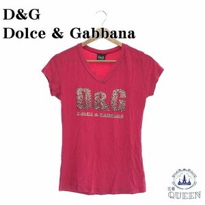 D&G ディーアンドジー ドルチェ&ガッバーナ トップス Tシャツ 半袖 ロゴ おしゃれ レディース ピンク 901-709 送料無料