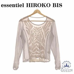 essentiel HIROKO BIS エッセンシャル ヒロコビス トップス カットソー 長袖 薄手 おしゃれ レディース ホワイト 11 日本製 901-338