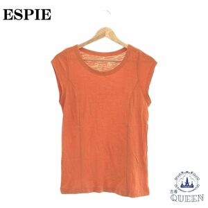 ☆美品☆ ESPIE エスピエ トップス Tシャツ ノースリーブ 袖なし おしゃれ レディース オレンジ 38 コットン100% 901-420 送料無料