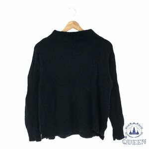 [ translation have ] INED Ined knitted sweater long sleeve lady's navy 9 fox 901-5112 free shipping old clothes 