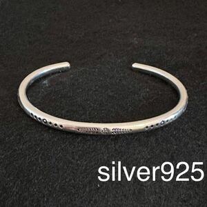 シルバー925 バングル　silver ブレスレット　ナバホ　シルバーバングル SILVER 