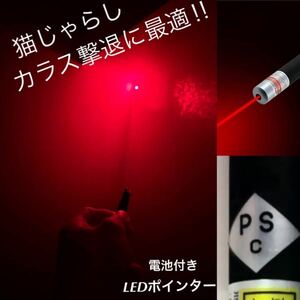 【電池付き】LEDライト ポインター　赤　強力　カラス駆除　RED