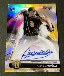 2020 BOWMAN'S BEST Andres Munoz RC Auto REFRACTOR 現 SEATTLE MARINERS