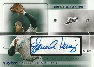 2005 SKYBOX AUTOGRAPHICS Eduardo Perez Auto 元阪神タイガース 来日外国人 エドワード・ペレス直筆サインカード(殿堂トニー・ペレス実息)