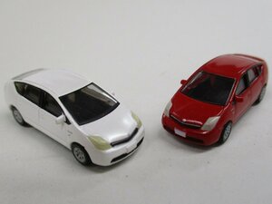 カーコレクションVol.12 トヨタプリウス 白・赤 車両のみ2台まとめ 定形外○【B】ffc112012