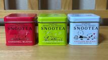 ★フィーユ・ブルー　SNOOPY TEA PROJECT 「SNOOTEA」　/　スヌーピーデザインのスクエア缶（紅茶缶）3種セット★小物入れなどに_画像1