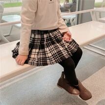 子供服 110㎝ キッズ スカート プリーツスカート チェック柄 モノトーン 女の子_画像1