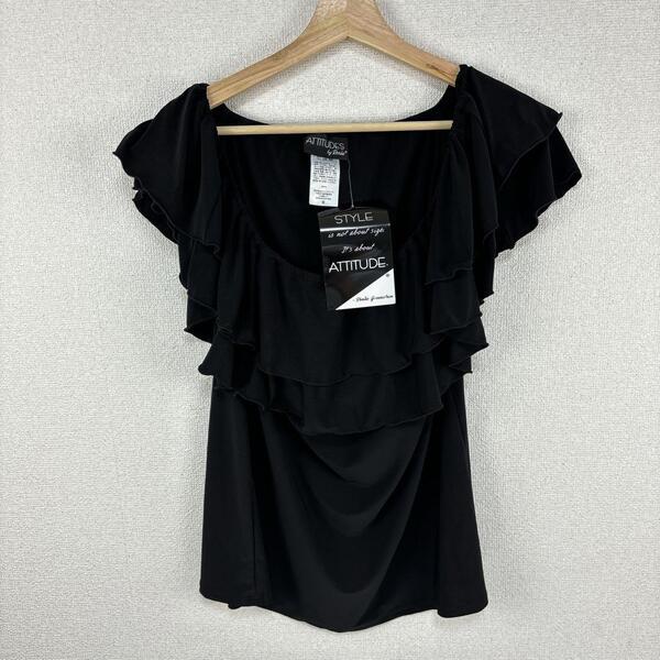 attitudes 新品 未使用品 タグ付き ブラックカットソー