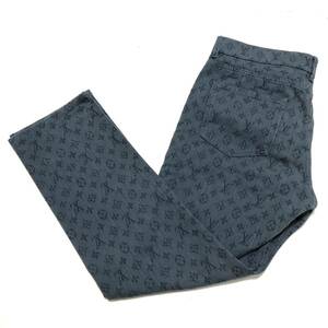 【ルイヴィトン】本物 LOUIS VUITTON デニム モノグラム サイズ33 スリム SLIM ジーンズ ボトムス パンツ 男性用 メンズ フランス製