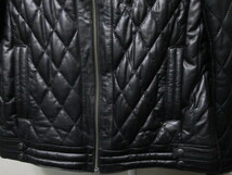 good day Leather Collection 羊革製レザーキルティングジャケット・M・黒／ブラック（本革製シープスキンダイヤステッチレザージャケット_画像5
