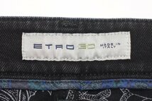 14AW 定価10万 美品 ETRO エトロ ストレッチコットン ブラック デニムパンツ ハラコ スキニー ジーンズ 黒 メンズ 30_画像5