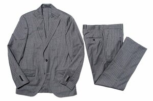 定価15万 超美品 LARDINI ラルディーニ ストライプ スーツ セットアップ ウール グレー メンズ 46 春夏物