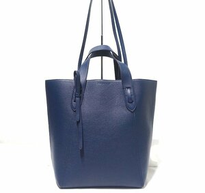 21SS 定価17.6万 超美品 J&M DAVIDSON ジェイアンドエムデヴィッドソン BOW TOTE 2WAY トートバッグ カーフ グレインレザー ネイビー