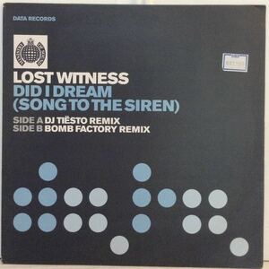 プログレッシヴ・トランス Lost Witness - Did I Dream (Song To The Siren) /DJ Tiesto /Bomb Factory 