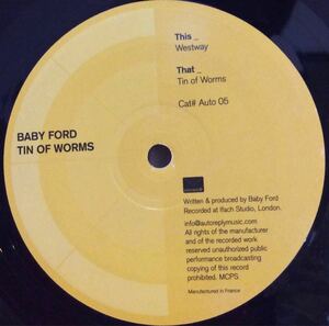 09年 キラー・ミニマル・ハウス Baby Ford - Tin Of Worms /Autoreply Music /PERLON