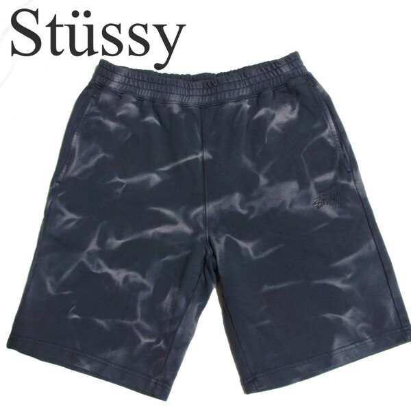 18SS STUSSY ステューシー タイダイ スウェット ショーツ ショートパンツ S 黒 ブラック