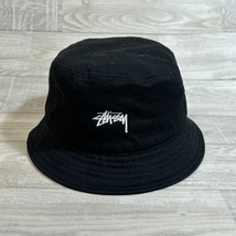 STUSSY/ステューシー/STOCK BUCKET HAT/ストックバケットハット/ブラック/ロゴ刺繍デザイン/ L/XL /ユニセックス_画像3