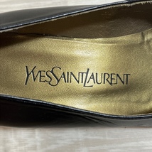 Yves Saint Laurent/イヴサンローラン/パッチワークリボンデザイン チャンキーヒールパンプス/ブラック/36 1/2 _画像6