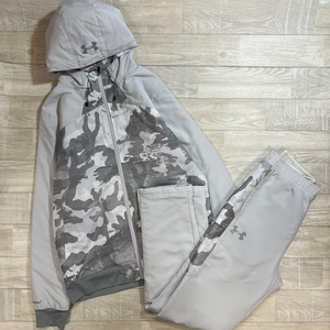 UNDER ARMOUR/アンダーアーマー/UA STORM INSULATED ウーブンセットアップ/フーデッドジャケット+裾ジップパンツ/カモフラージュ切替