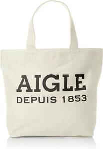 【KCM】Z-bag-115★展示品★【AIGLE/エーグル】コットンキャンバス　ミニトートバッグ　マルチバッグ　手さげ　ZNH066J　オフホワイト