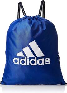 【KCM】Z-bag-90★展示品★【adidas/アディダス】ジムサック　ビッグロゴ　ジムバッグ　ナップサック　サイドチャック付　FSX24　ブルー