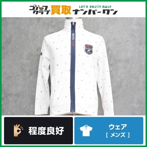 ★売切り★【人気ブランド】 BEVERLY HILLS POLO CLUB メンズ 長袖 ワッフル フルジップアップ マリン柄 ホワイト サイズM 1132-1509