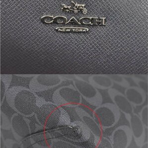 コーチ COACH トートバッグ シグネチャー ネイビー F59526 レディース リバーシブル 星 花柄 プリント ポーチ付き 未使用 2310LR174の画像7