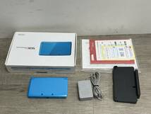 ☆ 3DS ☆ ニンテンドー3DS ライトブルー 動作品 状態良好 本体 アダプター 箱 説明書 付属 内箱欠品 Nintendo 3DS 任天堂 3924_画像1