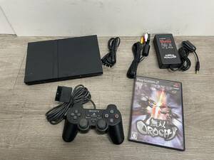 ☆ PS2 ☆　プレイステーション2 SCPH-70000 チャコールブラック 動作品 本体 コントローラー 互換アダプター Playstation2 薄型 8021