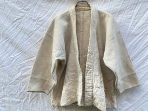 柔道 剣道 道着 ジャケット 色無し 刺し子 JAPAN VINTAGE ジャパンヴィンテージ DOGI JACKET NATURAL SASHIKO 30s40s 昭和初期 戦前