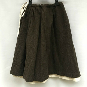tuju-TOUJOURS wool skirt note ream .F waist adjustment 