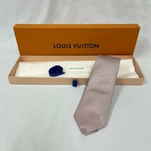 ▽▼【美品/未使用品】ルイヴィトン LouisVuitton ネクタイ クラヴァット ダイヤモンドブイ 8㎝ シルク100％ ピンク系色 メンズ M71210▼▽_画像1