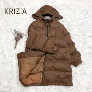 ☆EVEX by KRIZIA☆クリッツァ　大きいサイズ　ダウンジャケットコート　ブラウン茶　サイズ46　３XL