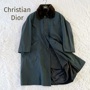 ☆Christian Dior☆クリスチャンディオール　取り外し可能ライナーファー付きロングコート　サイズL