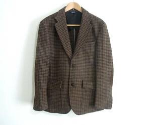 TOP SIDER ハリスツイード ジャケット Lサイズ ガンクラブチェック 古着 HARRIS TWEED エルボーパッチ　肘当て