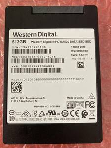 使用時間 187時間 Western Digital PC SA530 SDATB8Y SSD 512GB SATA 2.5インチ SED