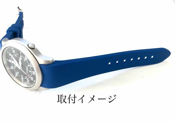 18mm 腕時計 シリコン ラバーベルト スムース ブルー 青 尾錠タイプ【対応】 SEIKO 5 セイコー SNK